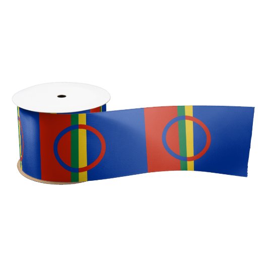 Vlag van Lapland (Kerstmis) (Sami) (Laplander) Satijnen Lint (Spoel)
