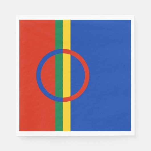 Vlag van Lapland (Kerstmis) (Sami) (Laplander) Servet (Voorkant)