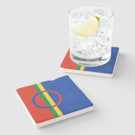 Vlag van Lapland (Kerstmis) (Sami) (Laplander) Stenen Onderzetter