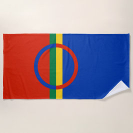 Vlag van Lapland (Kerstmis) (Sami) (Laplander) Strandlaken
