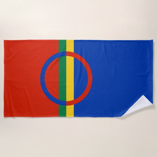 Vlag van Lapland (Kerstmis) (Sami) (Laplander) Strandlaken (Voorkant)
