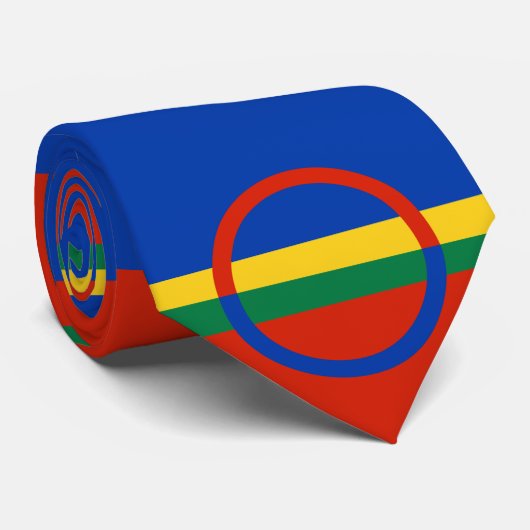 Vlag van Lapland (Kerstmis) (Sami) (Laplander) Stropdas (Opgerold)