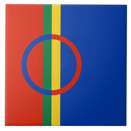 Vlag van Lapland (Kerstmis) (Sami) (Laplander) Tegeltje (Voorkant)