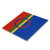 Vlag van Lapland (Kerstmis) (Sami) (Laplander) Tegeltje (Zijkant)
