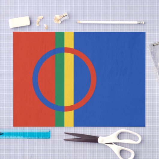 Vlag van Lapland (Kerstmis) (Sami) (Laplander) Tissuepapier (Craft)
