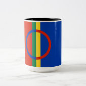 Vlag van Lapland (Kerstmis) (Sami) (Laplander) Tweekleurige Koffiemok (Center)