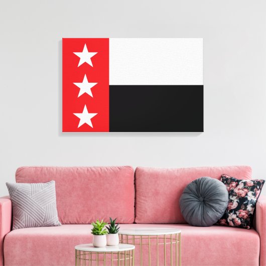 Vlag van Laredo (Texas) Canvas Afdruk (Insitu (Woonkamer))