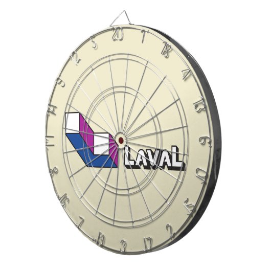 Vlag van Laval (Quebec, Canada) Dartbord (Voorkant Rechts)