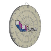 Vlag van Laval (Quebec, Canada) Dartbord (Voorkant Links)