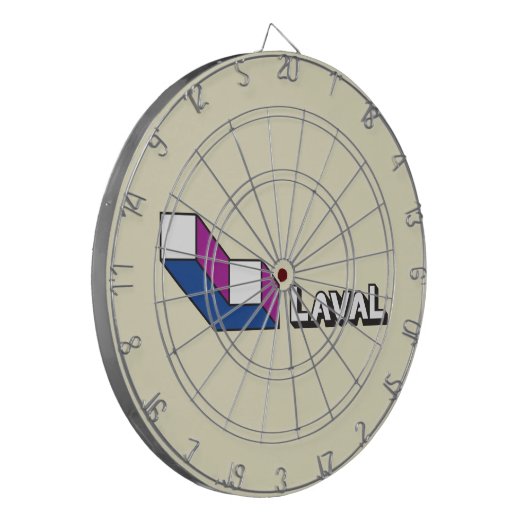 Vlag van Laval (Quebec, Canada) Dartbord (Voorkant Links)