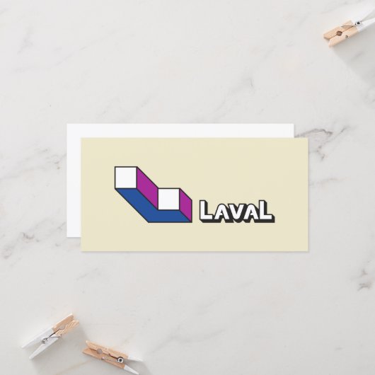 Vlag van Laval (Quebec, Canada) Kaart (Voorkant / Achterkant in situ)