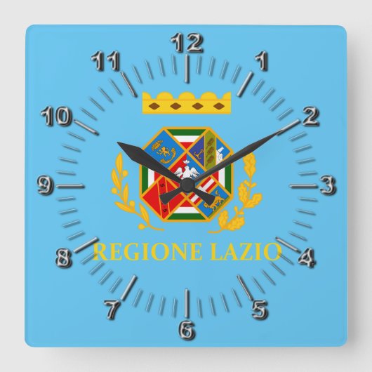 Vlag van Lazio (Italië) Vierkante Klok (Voorkant)