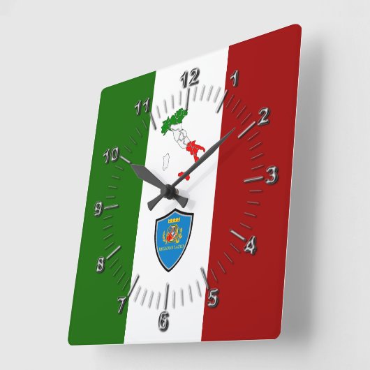 Vlag van Lazio (Italië) Vierkante Klok (Hoek)