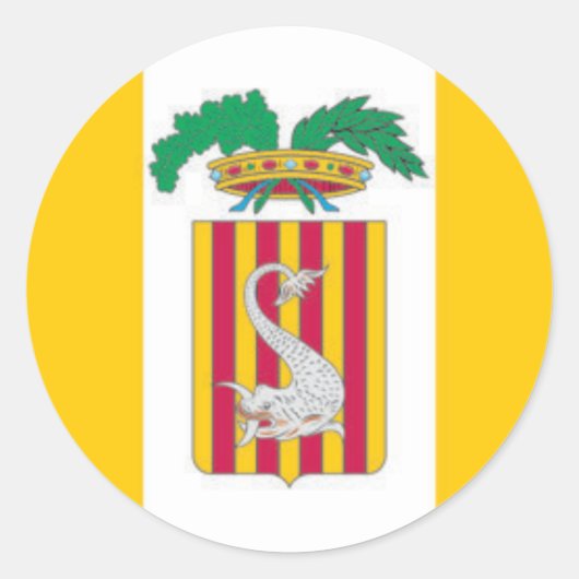 Vlag van Lecce, Apulië (Italië) Ronde Sticker (Voorkant)