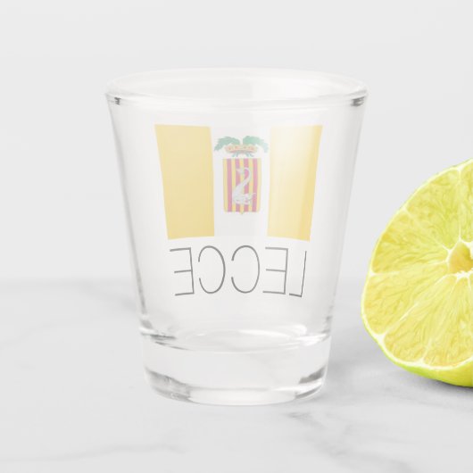 Vlag van Lecce, Apulië (Italië) Shot Glas (Achterkant)