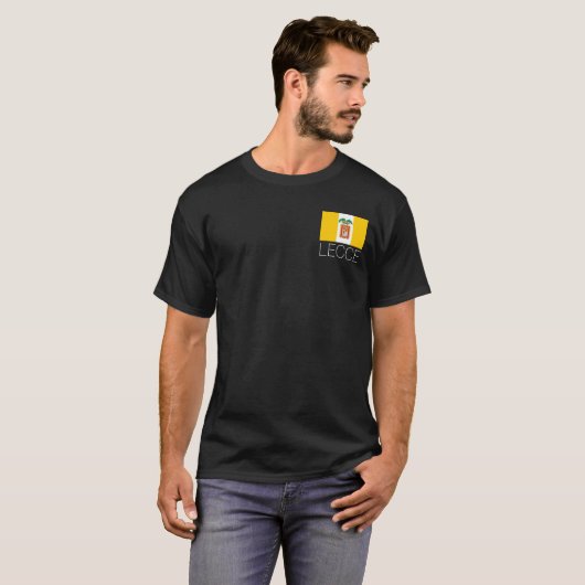 Vlag van Lecce, Apulië (Italië) T-Shirt (Voorkant volledig)