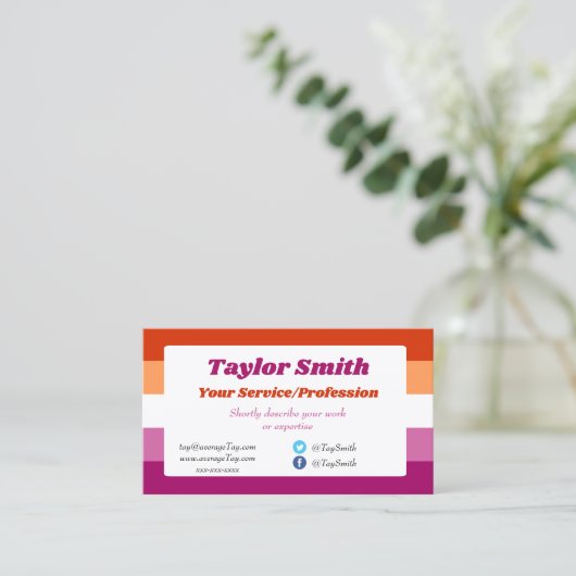 vlag van Lesbian Pride / Visitekaartje van het har (Staand voorkant)