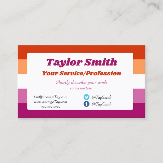 vlag van Lesbian Pride / Visitekaartje van het har (Voorkant)