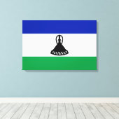 Vlag van Lesotho Canvas Afdruk (Insitu (Houten vloer))