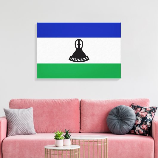 Vlag van Lesotho Canvas Afdruk (Insitu (Woonkamer))