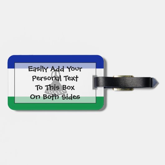 Vlag van Lesotho Easy ID Personal Bagagelabel (Achterkant horizontaal)