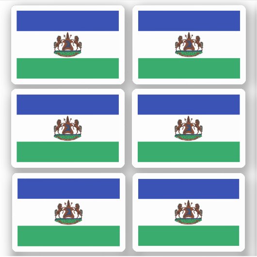 Vlag van Lesotho - een collectie ticker Sticker (Voorkant)