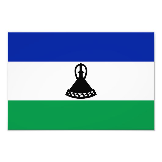Vlag van Lesotho Foto Afdruk (Voorkant)