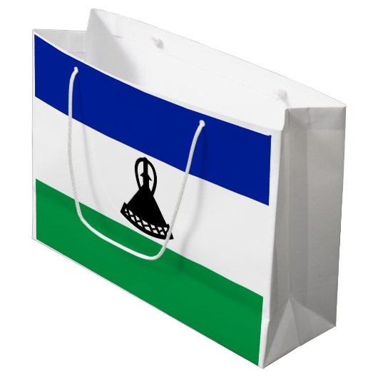 Vlag van Lesotho Groot Cadeauzakje (Voorkant Gekanteld)