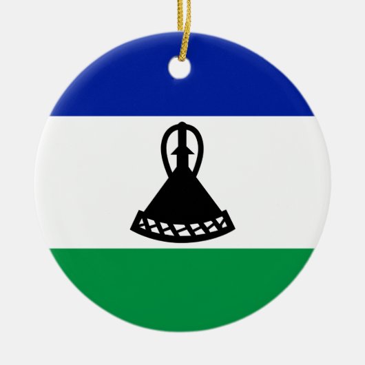 Vlag van Lesotho Keramisch Ornament (Voorkant)