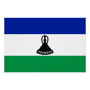 Vlag van Lesotho Perfect Poster