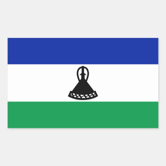 Vlag van Lesotho Rechthoekige Sticker (Voorkant)