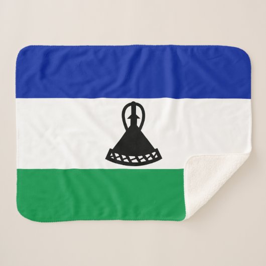 Vlag van Lesotho Sherpa Deken (Voorkant (horizontaal))