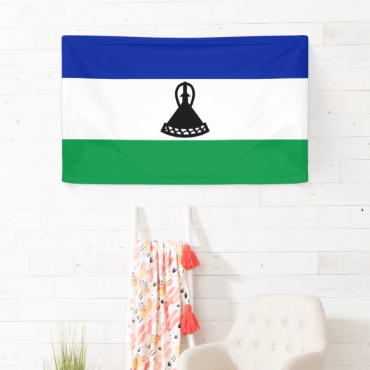Vlag van Lesotho Spandoek (Insitu)