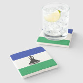 Vlag van Lesotho Stenen Onderzetter (Zijkant)