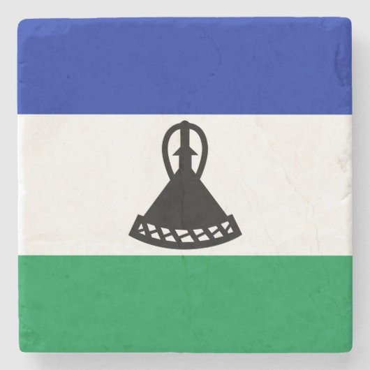 Vlag van Lesotho Stenen Onderzetter (Voorkant)