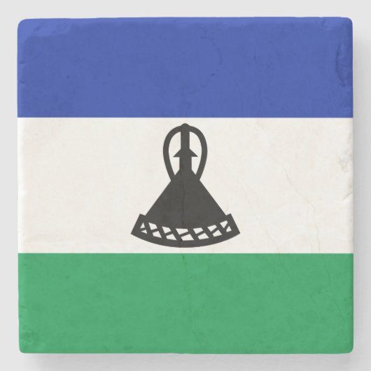 Vlag van Lesotho Stenen Onderzetter (Voorkant)
