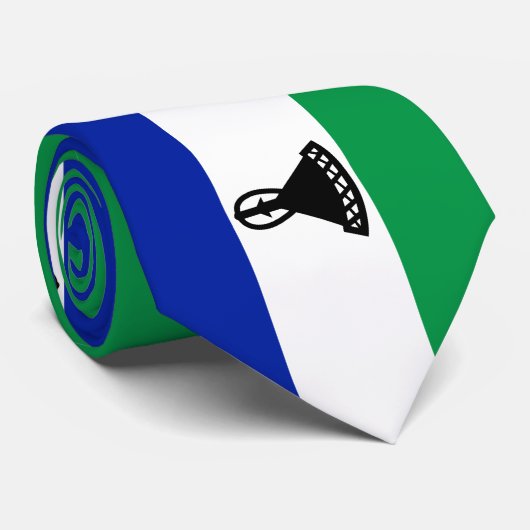 Vlag van Lesotho Stropdas (Opgerold)