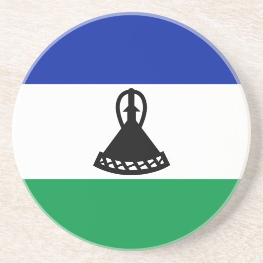 Vlag van Lesotho Zandsteen Onderzetter (Voorkant)