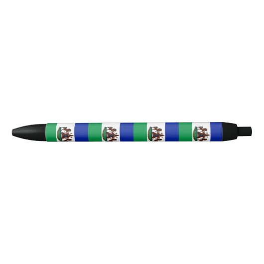 Vlag van Lesotho Zwarte Inkt Pen (Voorkant)