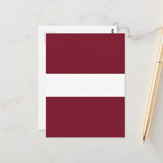 vlag van Letland Briefkaart (Voorkant / Achterkant in situ)