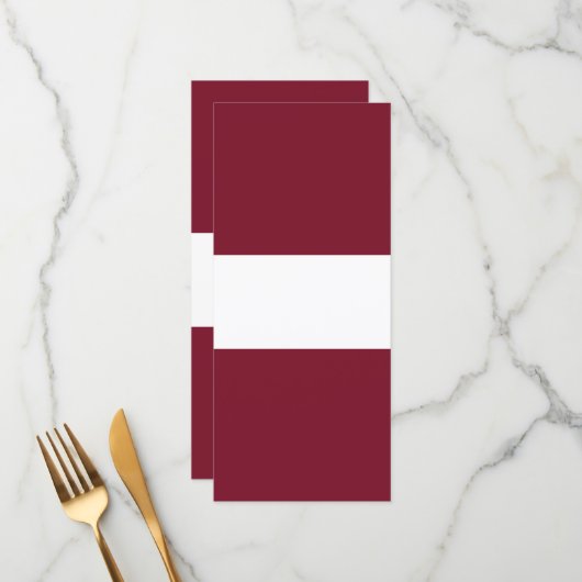 vlag van Letland Menu (Voorkant / Achterkant in situ)