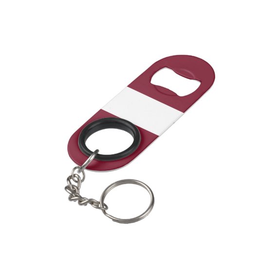 vlag van Letland Mini Flessenopener (Achterkant Gekanteld)