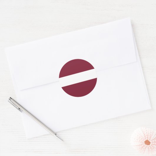 vlag van Letland Ronde Sticker (Envelop)