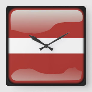 Vlag van Letland Vierkante Klok