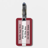 Vlag van Letse persoonlijke gemakkelijke identitei Bagagelabel (Achterkant verticaal)