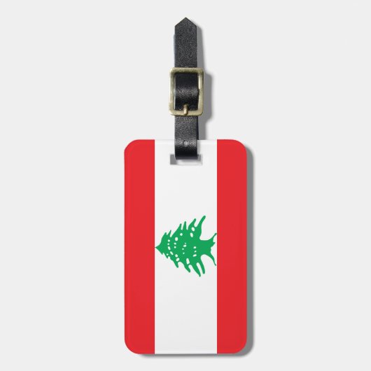 Vlag van Libanon Bagagelabel (Voorkant verticaal)