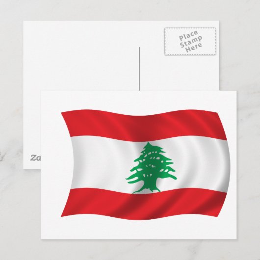 Vlag van Libanon Briefkaart (Voorkant / Achterkant)