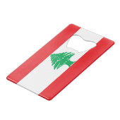 Vlag van Libanon Creditkaart Flessenopener (Voorkant Gekanteld)