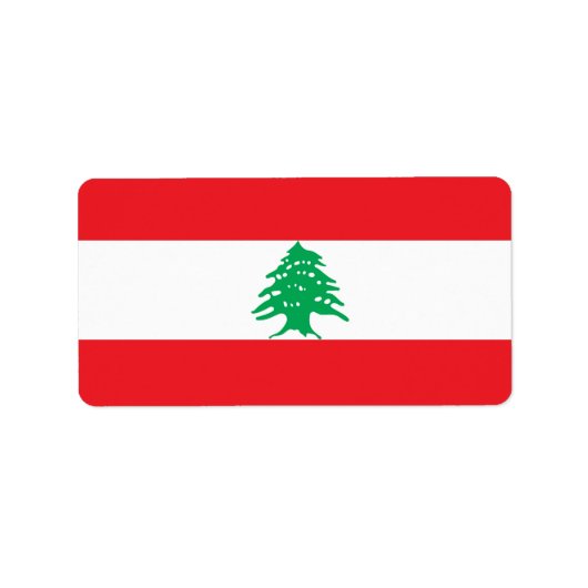 Vlag van Libanon Etiket (Voorkant)