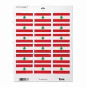 Vlag van Libanon Etiket (Full Sheet)